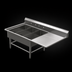 Thumbnail image #3 for John Boos Pro-Bowl 3-Compartment Platter Sink with Right Drainboard, 14-Gauge 300-Series Stainless Steel