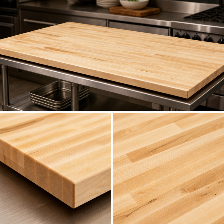 Product image #3 for Boos Block 60 x 36 Inch Kitchen Countertop, Blended Edge Grain Northern Hard Rock Maple, Oil Finish
