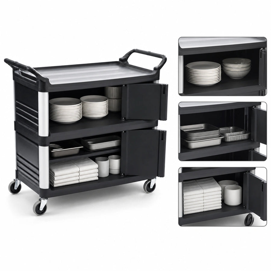 Three Enclosed Shelves
