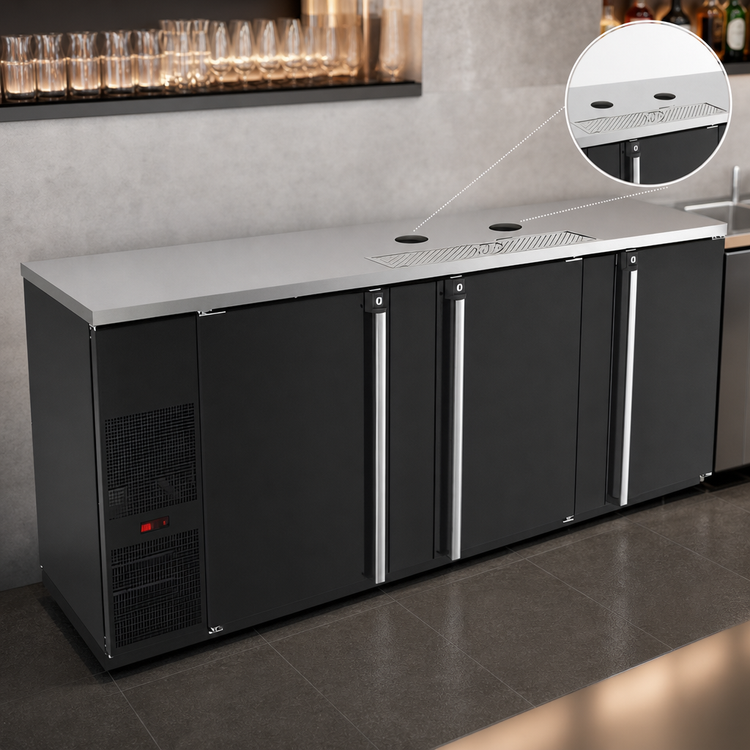 Product image #3 for Pro-Line E-Series Three-Section Draft Beer Cooler, 95.5-Inch W, Self-Contained Refrigeration