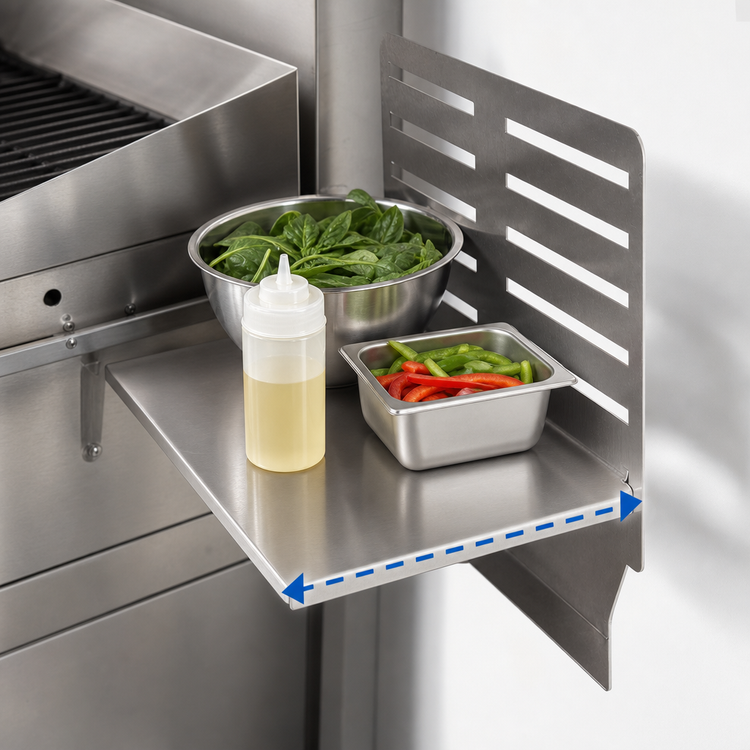 Product image #3 for BK Resources GrillCook Pro Large 18-Inch Stainless Steel Upright Prep Shelf Stand