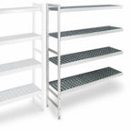 Thumbnail image #3 for Fermod Fermostock 4R59C71-E 4-Tier Polymer Shelving Add-On Unit, 59 W x 22 D x 71 H, Gray, Aluminum Upright