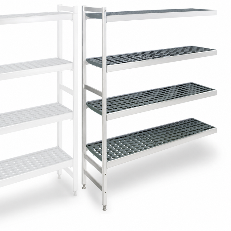 Product image #3 for Fermostock 4-Tier Polymer Shelving Unit Expansion Kit, 59 Inches W x 22 Inches D x 71 Inches H