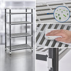 Thumbnail image #3 for Cambro Camshelving® Elements EXU213072V4480 4-Tier Stationary Vented Antimicrobial Polymer Shelving Starter Unit, 21 x 30 x 72 in, Gray