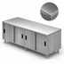 Thumbnail image #3 for BK Resources 96 Inch x 30 Inch Chef Table with Cabinet Base and Sliding Doors