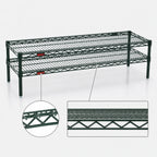 Thumbnail image #3 for Eagle Group QuadTruss HDFCM1424VG 2-Tier Front Case Wire Shelving Unit, 24 x 14 x 14 in, Green Epoxy