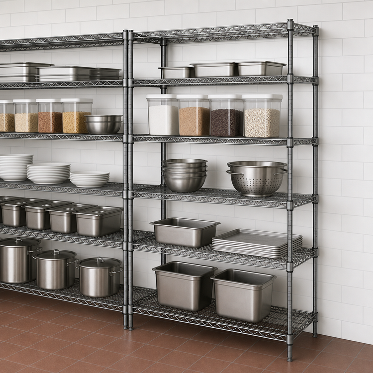 Product image #3 for Metro Super Erecta 24"W x 18"D x 63"H Chrome Plated Wire Shelving Add-On Unit with 4 Shelves
