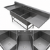 Thumbnail image #3 for John Boos Pro-Bowl 3-Compartment Stainless Steel Sink with Left and Right Drainboards, 14