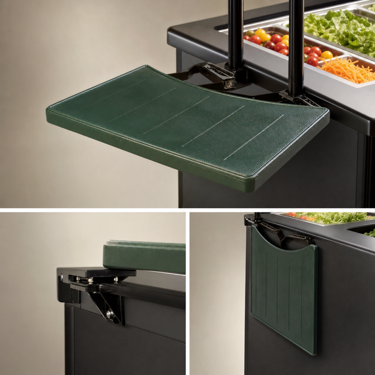 Product image #4 for Carlisle Maximizer Drop-Down Food Bar End Shelf, 17-5/8 x 25 in, Forest Green
