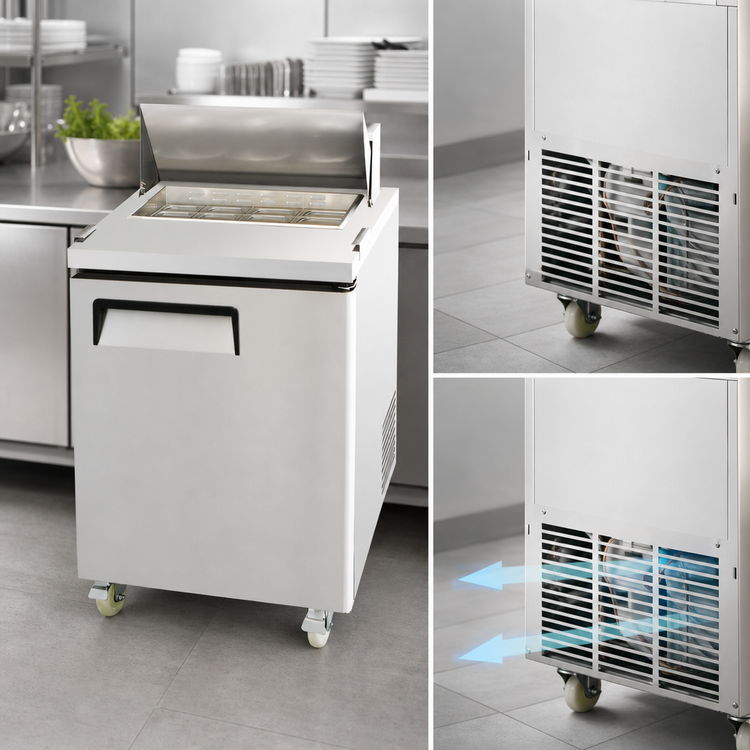 Product image #3 for Atosa One-Section Sandwich/Salad Prep Table Refrigerator with 8 Included 1/6 Pans