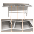 Thumbnail image #3 for Eagle Group S14 Series 115-Inch Three-Compartment Stainless Steel Sink with Left and Right Drainboards