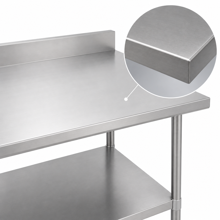 Product image #3 for Duke Stainless Steel Work Table with 5-Inch Riser and Undershelf, 48 x 30 Inches