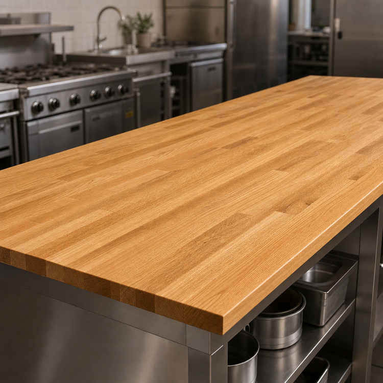 Product image #3 for Appalachian Red Oak Blended Edge Grain Island Countertop, 132 x 38 x 1-1/2 Inch, Oil Finish