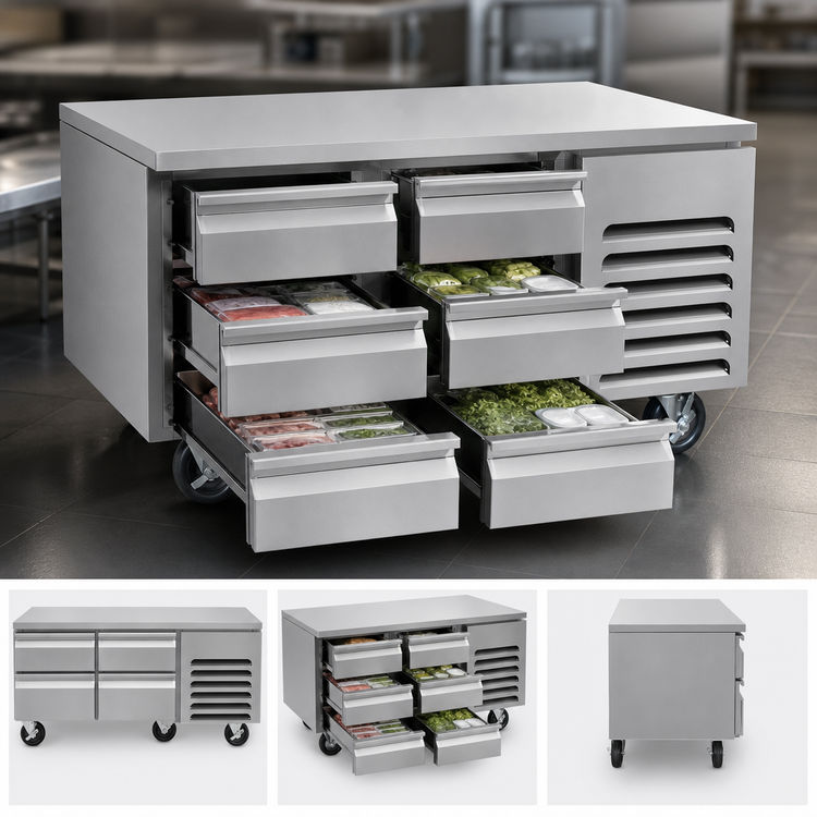 Product image #3 for Southbend Platinum 84-Inch Low-Height Remote Freezer Base with 6 Self-Closing Drawers