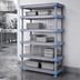 Thumbnail image #3 for Millenia Gray Polymer Stationary Starter Shelving Unit, 72 Inch W x 21 Inch D x 74 Inch H, 5 Shelves, 2,000 lb Capacity