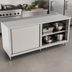 Thumbnail image #3 for John Boos Cabinet Base Enclosed Work Table with Sliding Doors, 108 x 24 Inches, 16/300 Stainless Steel Top