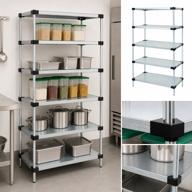 Product image #3 for Quantum 30" x 18" x 74" Solid Shelving Starter Kit with 5 Solid Shelves