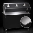 Thumbnail image #3 for Vollrath 2-Series Affordable Portable™ 3872246A 46-Inch Mobile Solid Top Utility Station with Lighted Breath Guard and Open Storage Base