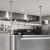 Thumbnail image #3 for John Boos Ceiling-Mounted Single-Bar Stainless Steel Pot Rack with 5 Double Hooks, 55-1/4-Inch Overall Width