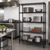 Thumbnail image #3 for Quantum Wire Shelving Starter Kit, 24-Inch Wide x 14-Inch Deep x 86-Inch High, 4-Shelf, Black Epoxy Antimicrobial Finish
