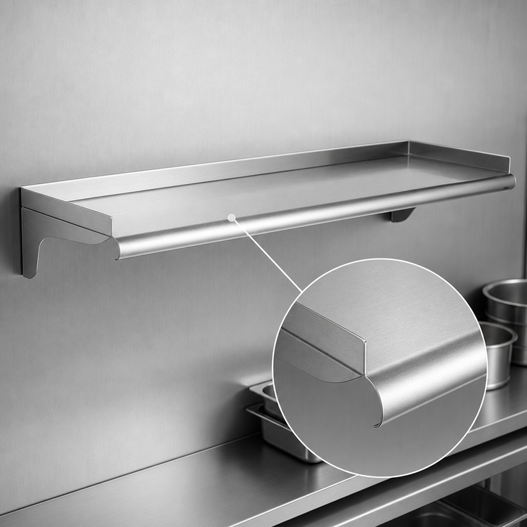 Product image #3 for Eagle 36 Inch x 12 Inch Commercial Wall-Mounted Shelf, 16 Gauge 304 Stainless Steel