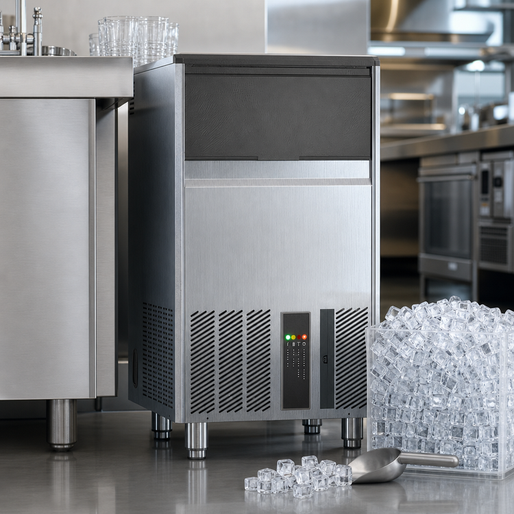 Product image #3 for Undercounter Air-Cooled Gourmet Cube Ice Maker with Built-In Bin, 114 lb/Day Production