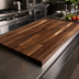 Thumbnail image #3 for Boos Block American Black Walnut Kitchen Countertop, Blended Rails, Edge Grain, 144 x 25 x 1-1/2 Inch, Varnique Finish