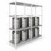 Thumbnail image #3 for John Boos 80-Inch Wide Aluminum 3-Shelf Keg Rack, 8-Keg Capacity