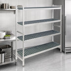 Thumbnail image #3 for Fermod Fermostock 4R31A83 4-Tier Stationary Perforated Polymer Starter Shelving Unit, 31 in W x 14 in D x 83 in H