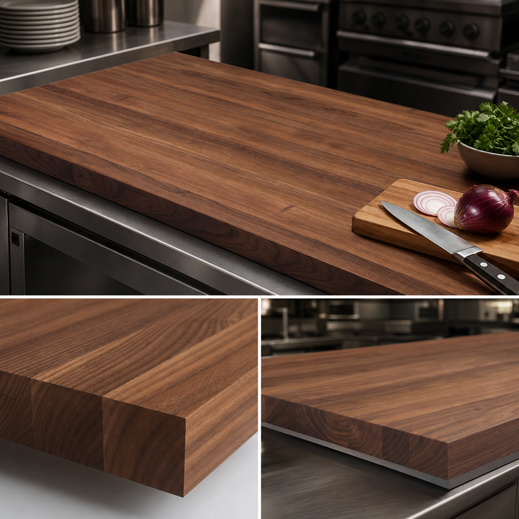 Product image #3 for John Boos Boos Block American Black Walnut Edge Grain Kitchen Countertop, 120 x 25 x 1-1/2 Inch