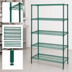 Thumbnail image #3 for Quantum WR54-2124P-5 5-Shelf Stationary Wire Shelving Starter Kit, 24 x 21 x 54 Inches, Green Epoxy Finish