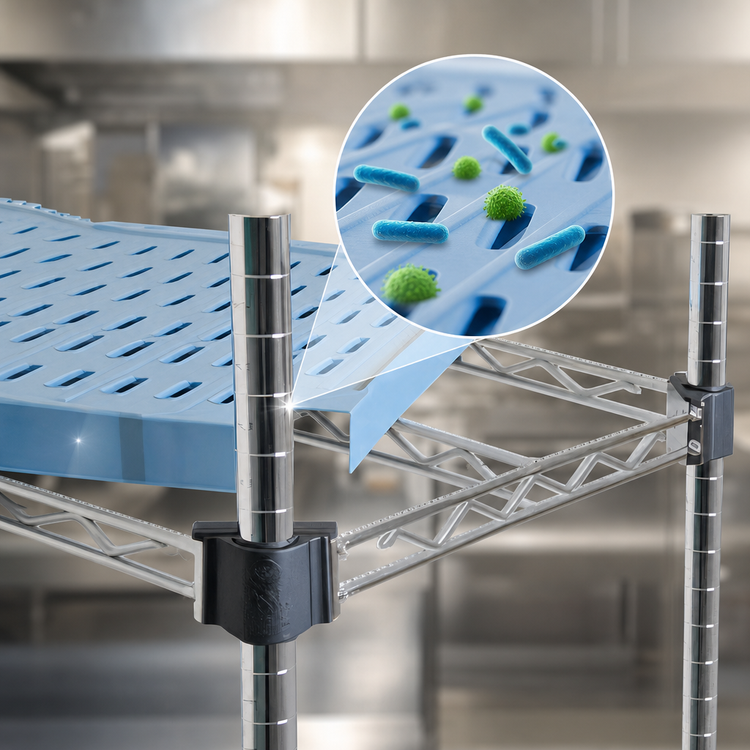 Product image #3 for Eagle Group QuadPLUS 60" x 24" Louvered Blue Polymer Shelf Mat