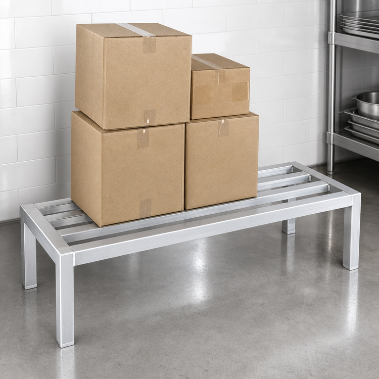 Product image #3 for New Age 2000 Series Heavy-Duty Aluminum Dunnage Rack, 60"W x 24"D x 12"H, 2000 lb Capacity