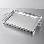 Thumbnail image #3 for Crestware GRIDS Small Aluminum Commercial Griddle with Heavy-Duty Wire Loop Handle, 17 x 12-1/2 x 5mm