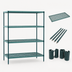 Thumbnail image #3 for Metro Super Erecta Pro Stationary Louvered Polymer Shelving Starter Unit, 24 x 60 x 74 Inches, 4 Shelves