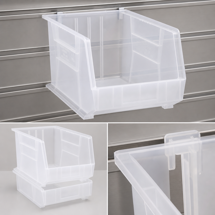 Product image #4 for Quantum QUS260CL Clear Stack and Hang Shelf Bin, 11 x 18 x 10 Inches