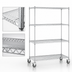 Thumbnail image #3 for Eagle Group 4-Tier Chrome Wire Dolly Truck, 60W x 21D Shelves, 69H, 5-Inch Swivel Casters