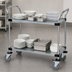 Thumbnail image #3 for Quantum 42 Inch x 24 Inch 2-Shelf 304 Stainless Steel Bus Cart with Solid Shelves