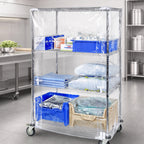 Thumbnail image #3 for Quantum CC246074CVV Clear Vinyl Wire Cart Cover with Velcro Flap, 24 x 60 x 74 Inches