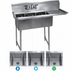 Thumbnail image #3 for BK Resources 3-Compartment Stainless Steel Convenience Store Sink with Right 15-Inch Drainboard