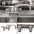Thumbnail image #3 for BK Resources Evolution Series 4-Inch Centers Deck Mount Stainless Steel Faucet with 10-Inch Swing Spout