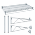 Thumbnail image #3 for Quantum Cantilever Single Shelf Wall-Mount Kit — 30 Inches W x 14 Inches D Wire Shelf, Gray Epoxy Antimicrobial (NSF)