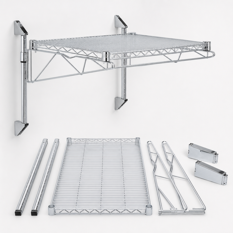 Product image #3 for Quantum Wall-Mount Cantilever Single Shelf Wire Shelving Unit