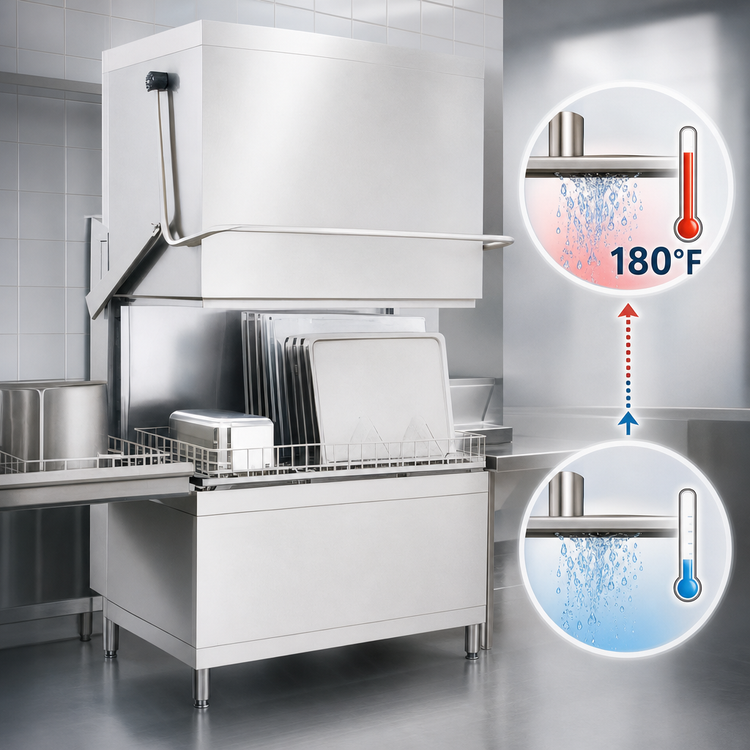 Product image #3 for MEIKO Point 2 Series DV 270.2 Straight-Thru Door-Type Hot Water Sanitizing Pot and Pan Washer with Built-In Booster
