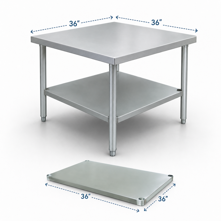 Product image #3 for Advance Tabco Galvanized Undershelf for 36 x 36 Inch Work Tables