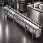 Thumbnail image #3 for Dinex DXIESSW12 12-Foot Stainless Steel Non-Powered Skate Wheel Tray Make-Up Conveyor