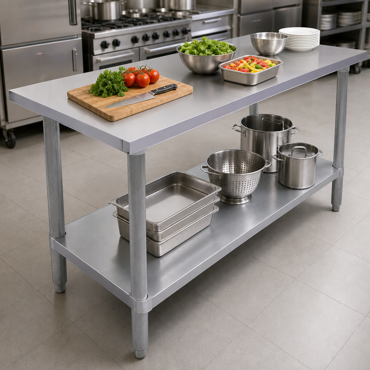 Product image #3 for 84-Inch x 24-Inch Stainless Steel Work Table with Undershelf