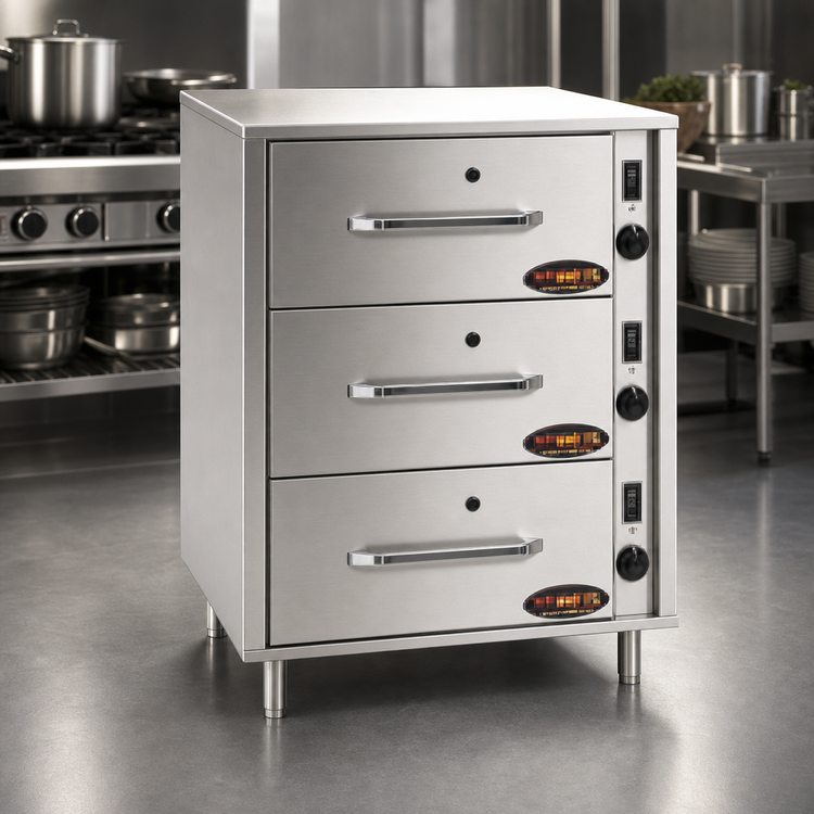 Product image #3 for RedHots DWW-3-240 Three-Drawer Freestanding Heated Warming Drawer