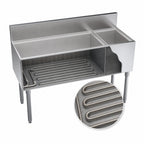 Thumbnail image #3 for Krowne Royal Series KR19-M48L-10 48"W Underbar Combination Ice Bin, 110 lb Capacity, Left Ice Bin, Right Bottle Well, 10-Circuit Cold Plate