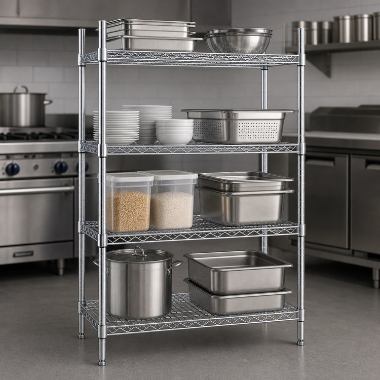Product image #3 for Advance Tabco Special Value Series Heavy Duty Chrome Plated Wire Shelf, 42 x 14 Inches
